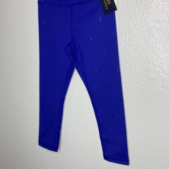New Polo by Ralph Lauren Blue Leggings with Blue Pony Print 5 - Picture 4 of 9